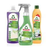 Frosch All Purpouse Cleaner Lavender, Frosch Glass Cleaner, Frosch Vitro Orange