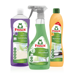 Frosch All Purpouse Cleaner Lavender, Frosch Glass Cleaner, Frosch Vitro Orange